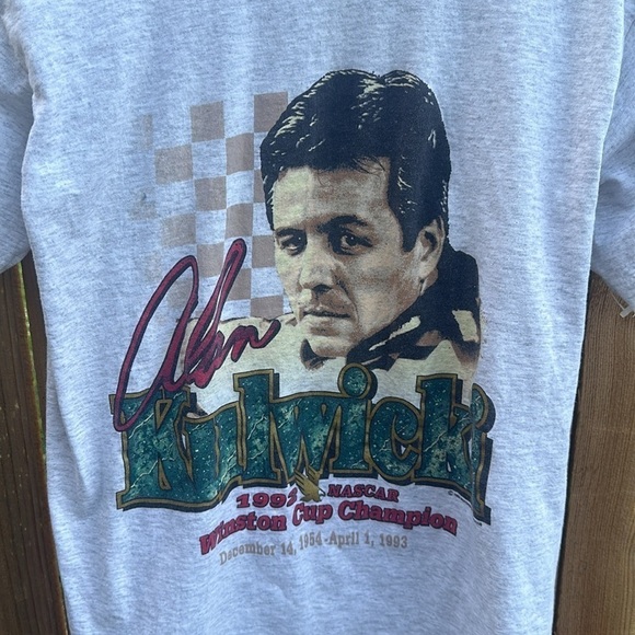 Vintage Alan Kulwicki Medium Gray T-shirt NASCAR Winston Cup Champion 1992 - Picture 2 of 9